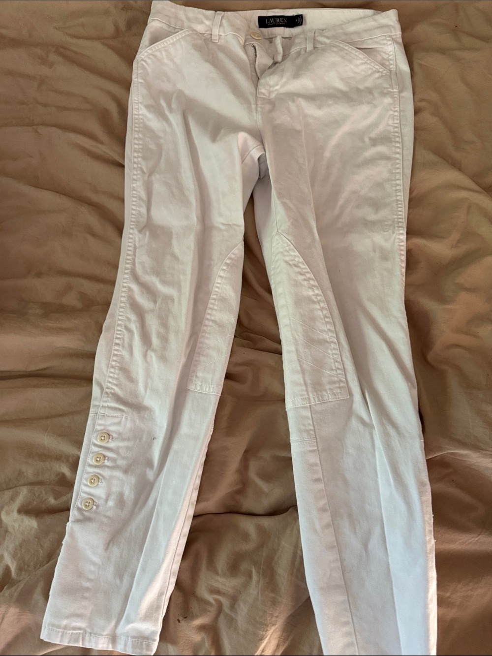 Lauren Ralph Lauren White Skinny Riding-Inspired Jeans